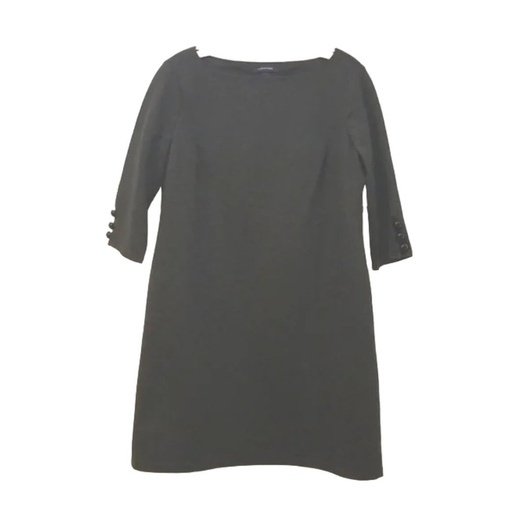 Lands' End Ponte Sheath 3/4 Sleeves Dress Gray 10P NWOT